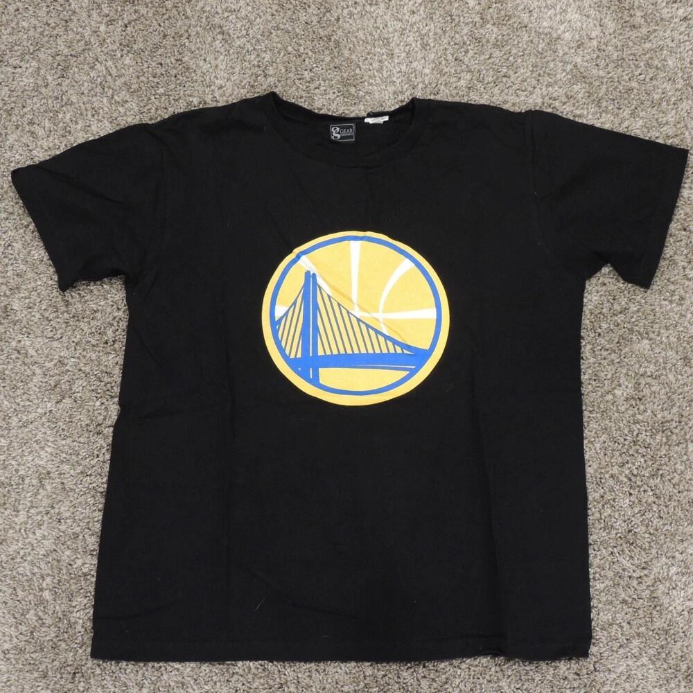 Golden State Warriors T Shirt Womens Large Black Yellow Nba Gear For Sports